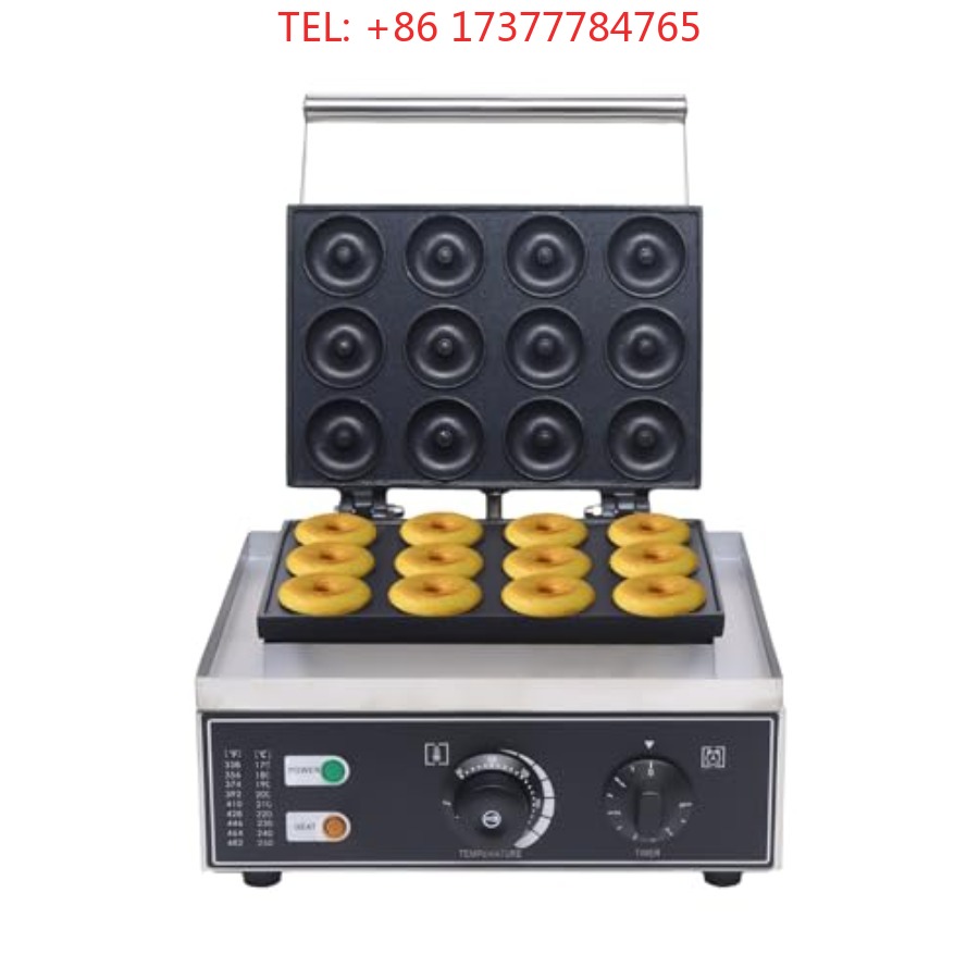 Mini Waffle Maker Machine - Pembuat Donat Anti Lengket 12pcs 9cm