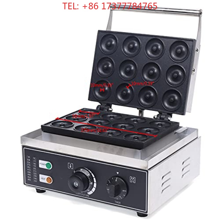 Pembuat Donat Anti Lengket 12p - Mini Waffle Maker Machine ulasan dan harga