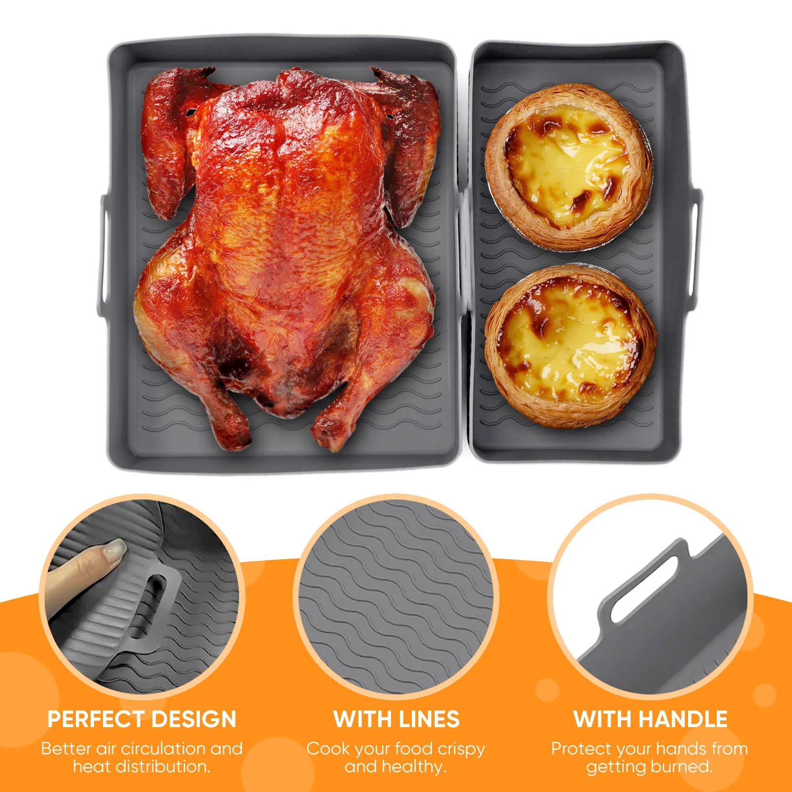2pcs Set Alas Silikon untuk Ai - Air Fryer Silicone Pot Liner ulasan dan harga